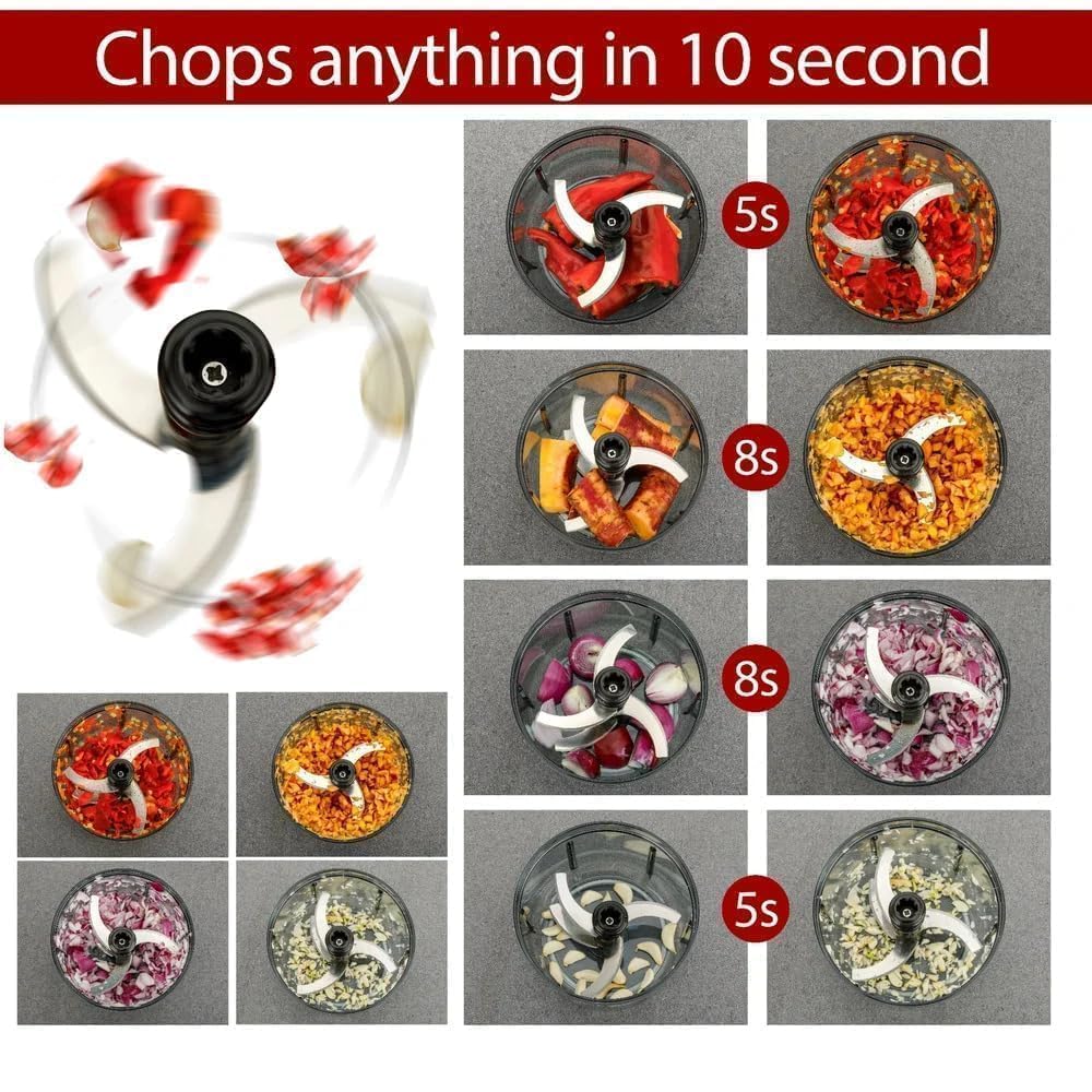800ml Large Quick & Powerful Hand Held Food Chopper