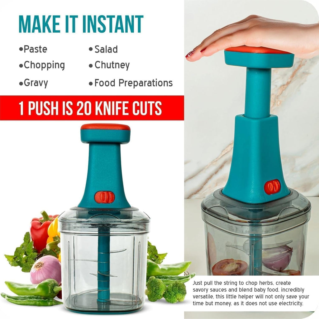 800ml Large Quick & Powerful Hand Held Food Chopper
