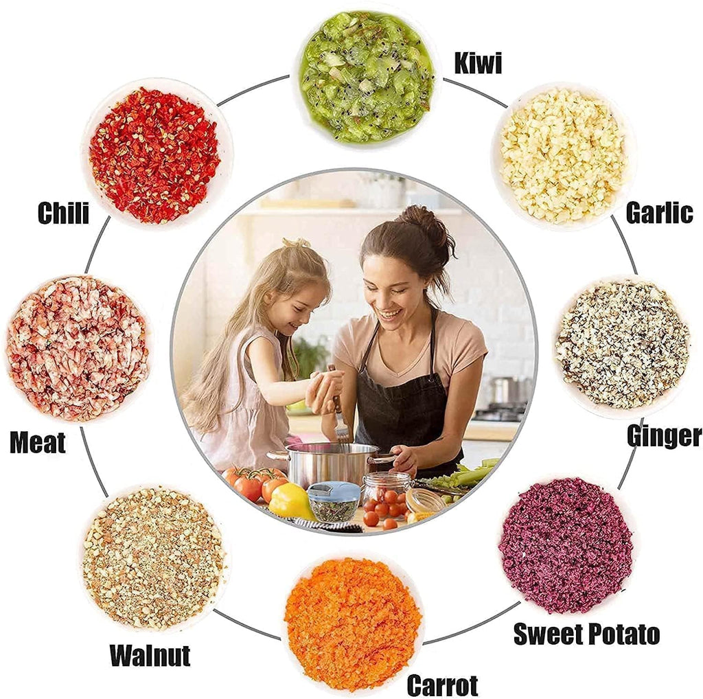 800ml Large Quick & Powerful Hand Held Food Chopper